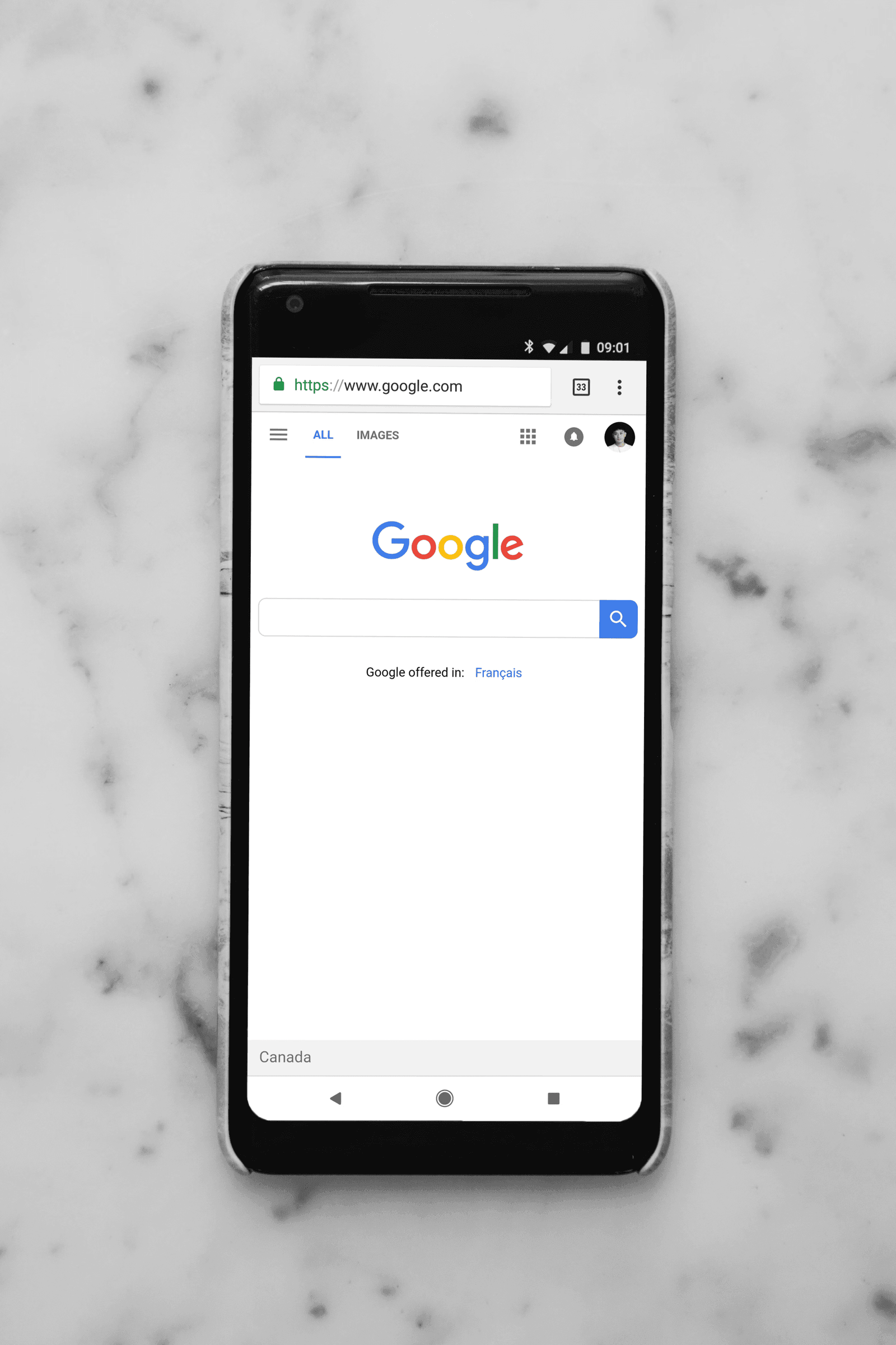 a cell phone with a white screen