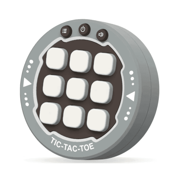 a round grey object with white buttons