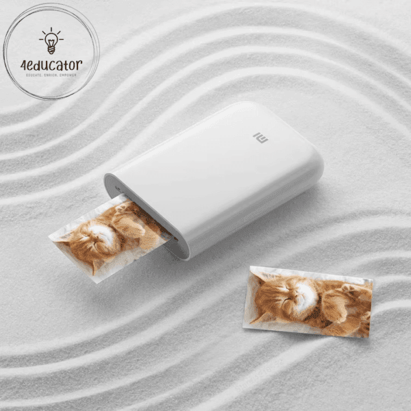 a white device with a picture of a cat