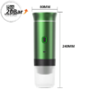 a green and white device with a measuring tape