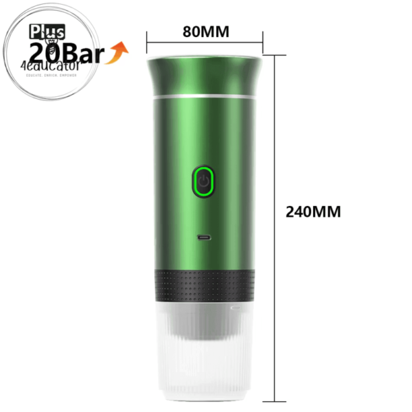 a green and white device with a measuring tape