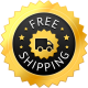 a black and gold badge with a truck and stars