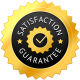 a black and gold seal with white text